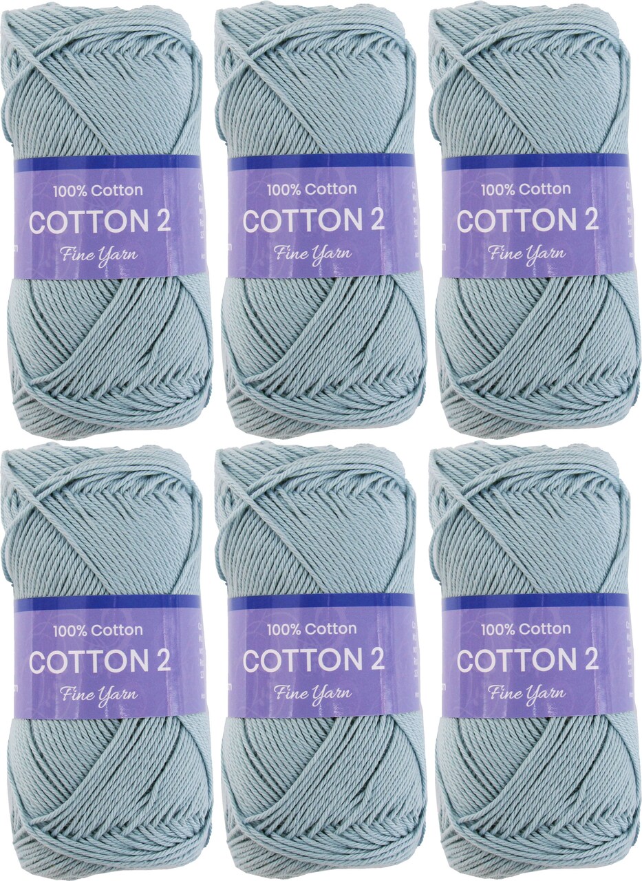 Threadart 100% Pure Cotton Crochet Yarn Size 2 | 50 gram Skeins |165 yds per Skein | Fine #2 | Singles, 3 Packs, & 6 Packs